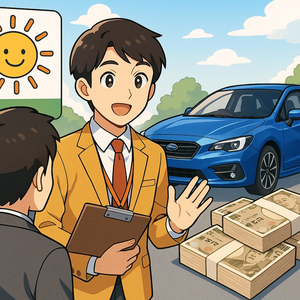 スマイルカーズ淀川店の1対1出張査定、スバルも高価買取