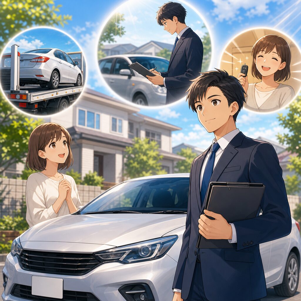スマイルカーズ淀川店の車売却は代表出張査定で完結