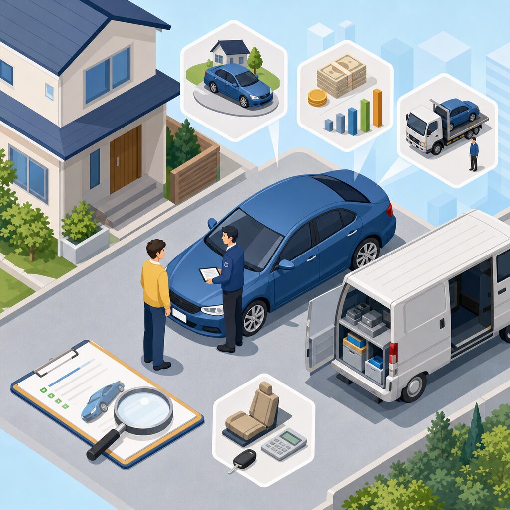 車買取の疑問をその場で確認できる出張査定